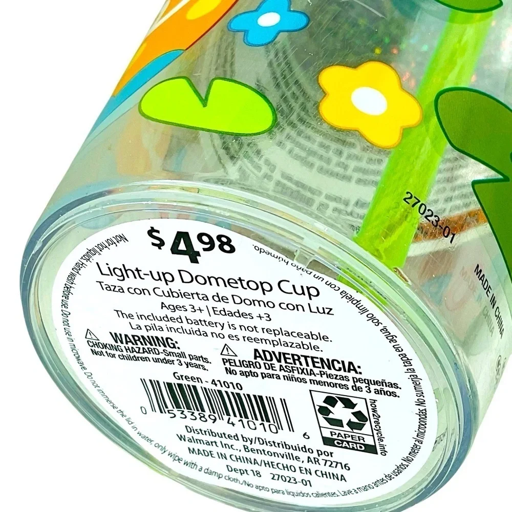 Keroppi Light-Up Straw Tumbler Cup Kids Frog Dome Lid Glitter NEW